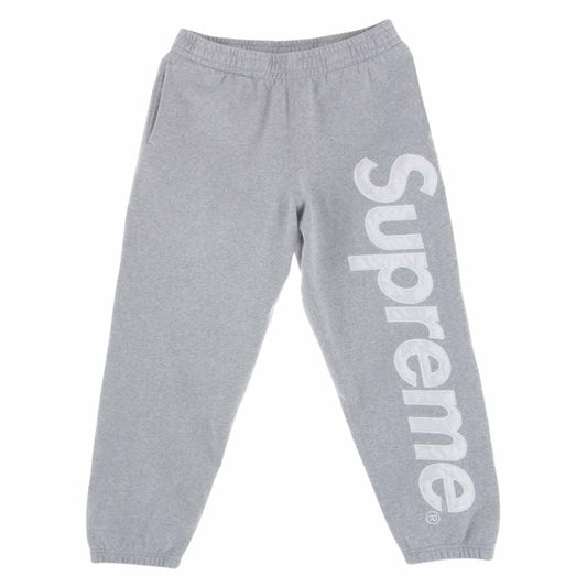 Supreme シュプリーム 23AW Satin Applique Sweatpant サテン アップリケ ロゴ スウェット パンツ グレー系 M【中古】