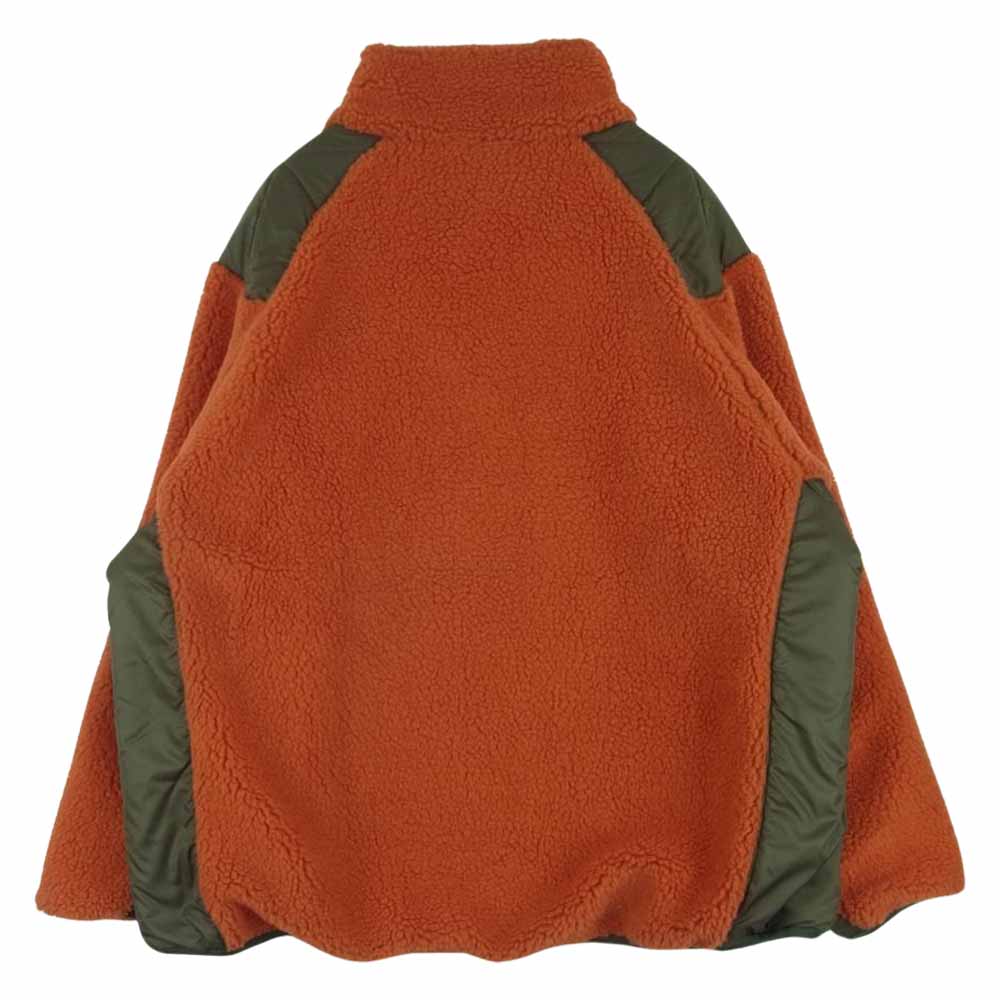 is-ness イズネス 1LDK 別注 REVERSIBLE FLEECE JACKET リバーシブル フリース ジャケット オレンジ系 カーキ系 M 46【中古】