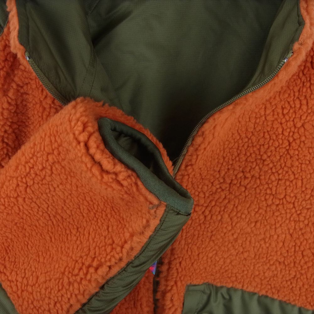 is-ness イズネス 1LDK 別注 REVERSIBLE FLEECE JACKET リバーシブル フリース ジャケット オレンジ系 カーキ系 M 46【中古】