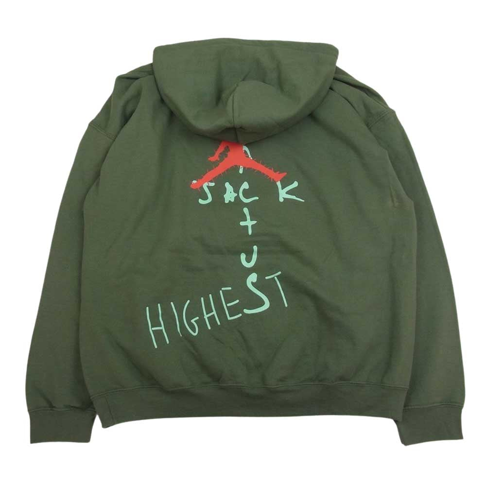 NIKE ナイキ ×TRAVIS SCOTT トラヴィス スコット CACTUS JACK JORDAN HIGHEST HOODIE カクタスジャック ジョーダン フーディー パーカー カーキ系 XL【中古】