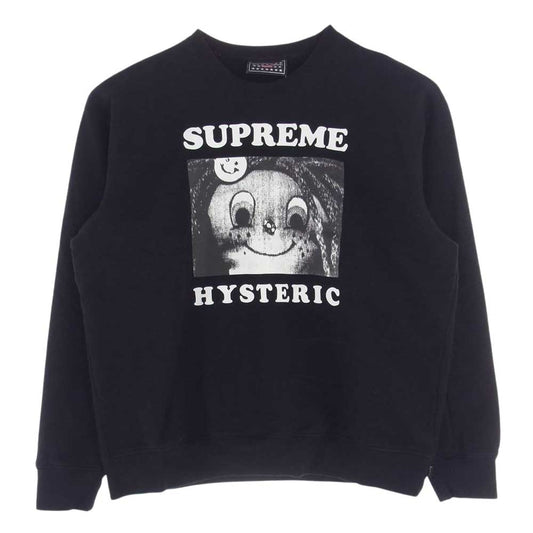 Supreme シュプリーム × HYSTERIC GLAMOUR ヒステリックグラマー 21SS Crewneck クルーネック スウェット ブラック系 L【中古】
