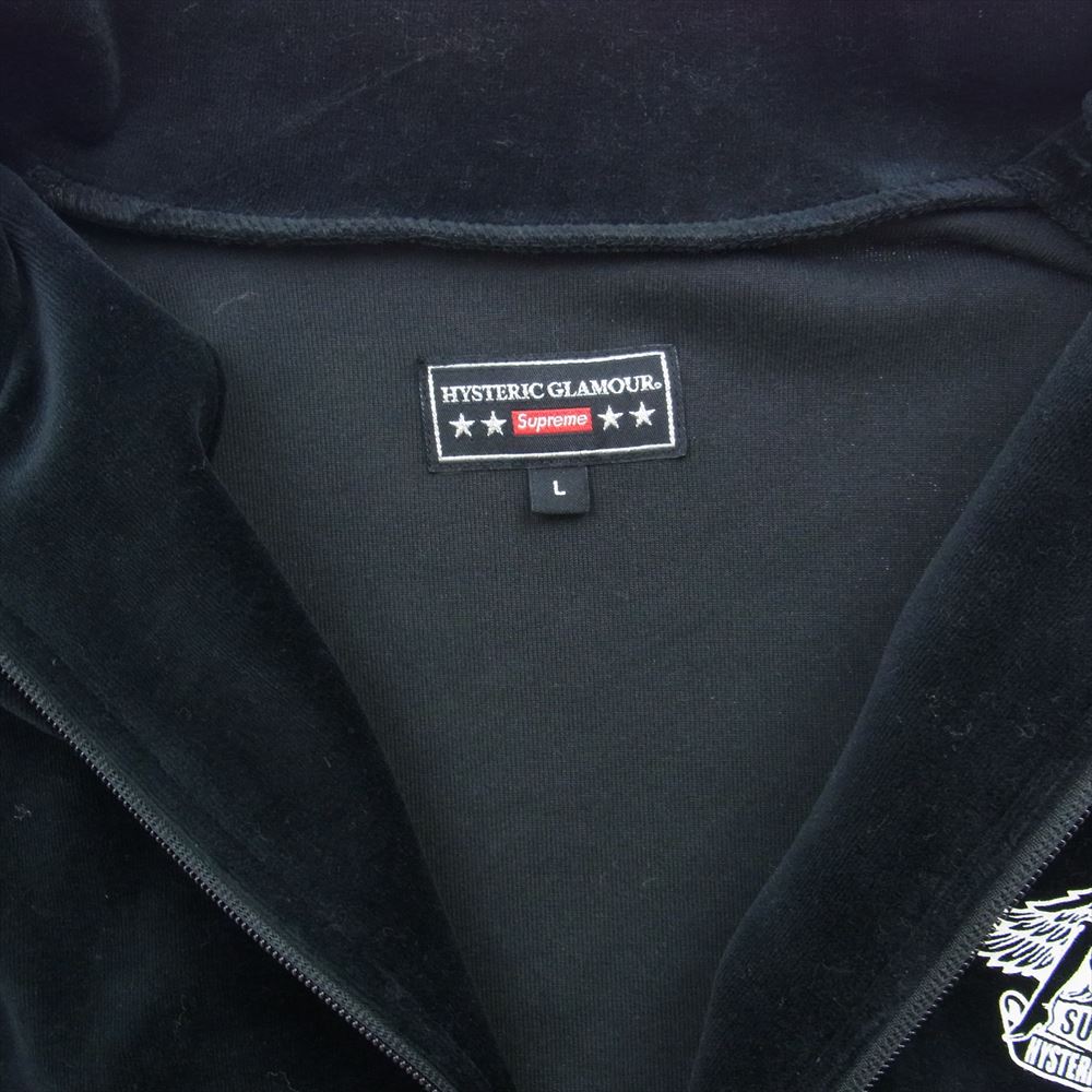Supreme シュプリーム 21SS × HYSTERIC GLAMOUR ヒステリックグラマー Velour Track Jacket Red ベロア ジャージ トラック ジャケット  ブラック系 L【中古】