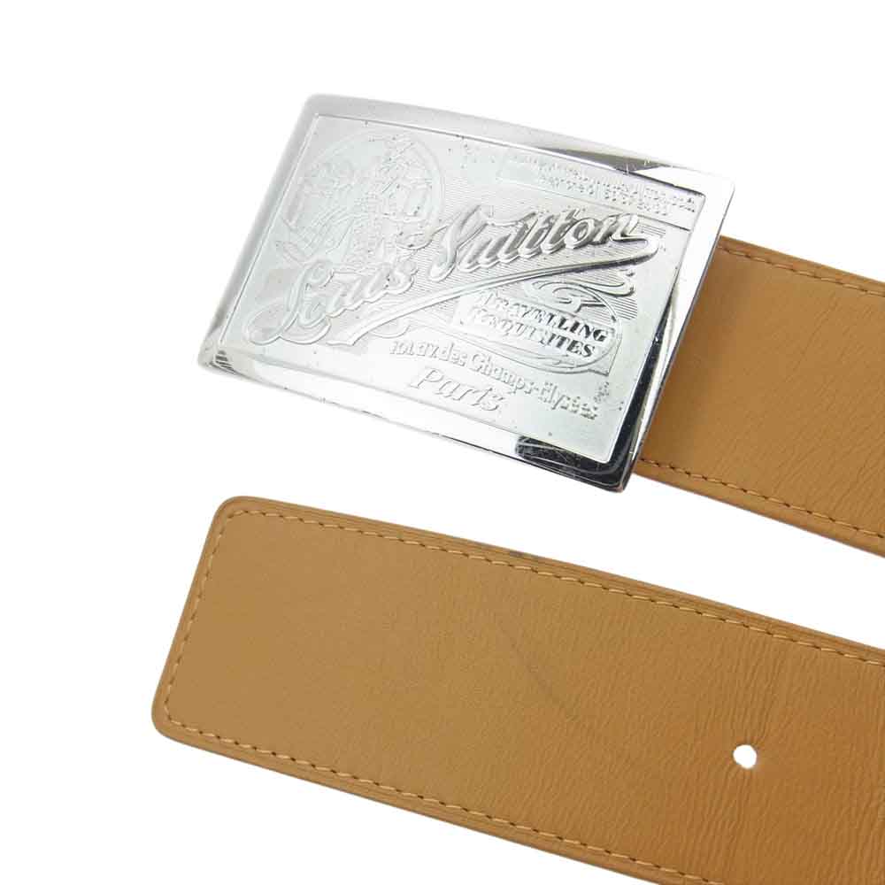 LOUIS VUITTON ルイ・ヴィトン M6812 サンチュール ジーンズ スクエア バックル レザー ベルト ライトブラウン系【中古】