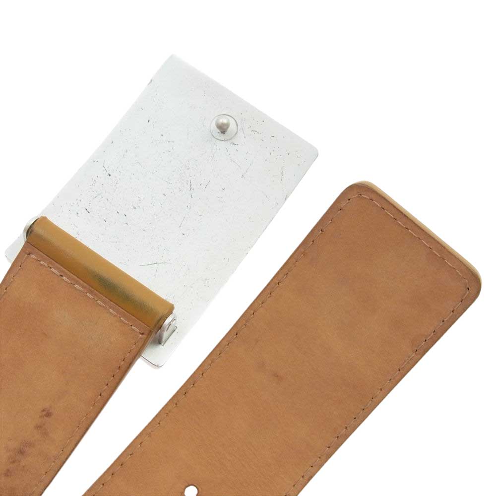 LOUIS VUITTON ルイ・ヴィトン M6812 サンチュール ジーンズ スクエア バックル レザー ベルト ライトブラウン系【中古】