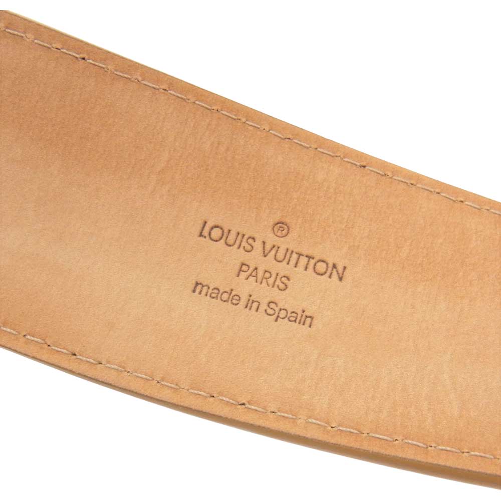 LOUIS VUITTON ルイ・ヴィトン M6812 サンチュール ジーンズ スクエア バックル レザー ベルト ライトブラウン系【中古】