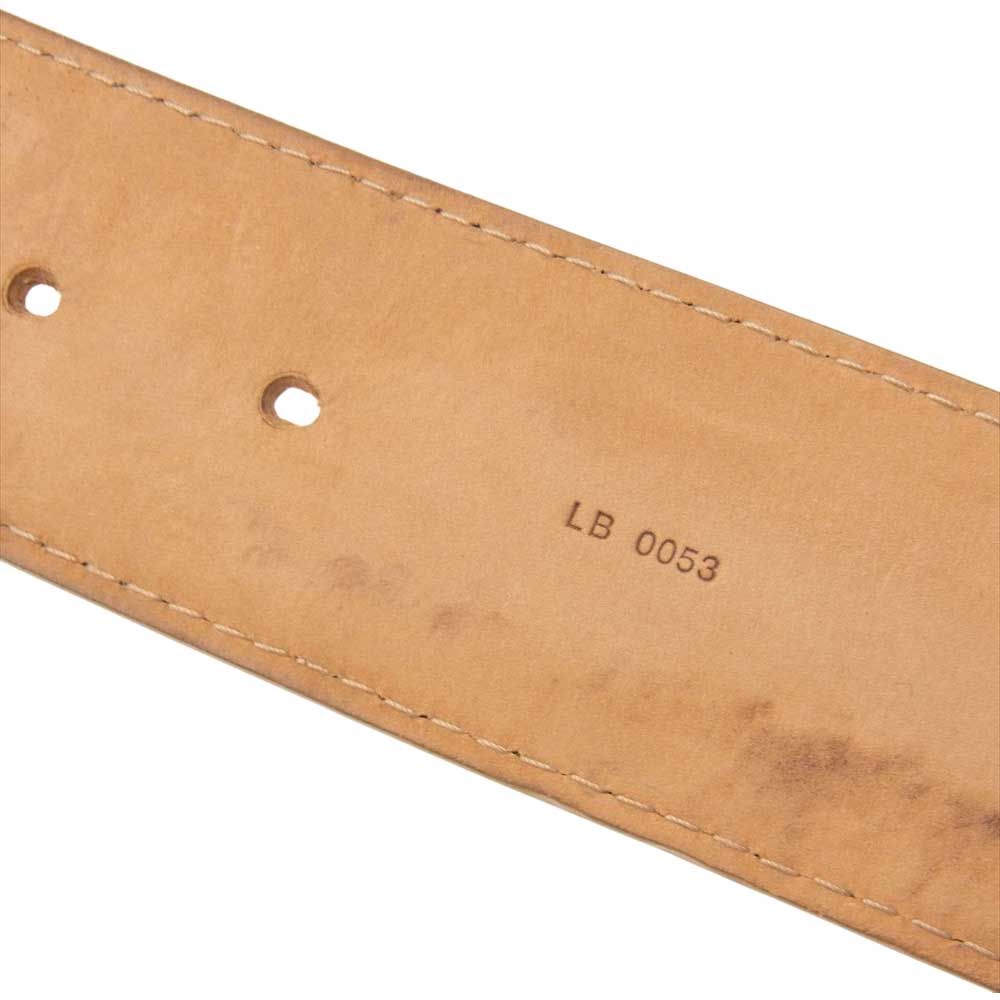 LOUIS VUITTON ルイ・ヴィトン M6812 サンチュール ジーンズ スクエア バックル レザー ベルト ライトブラウン系【中古】