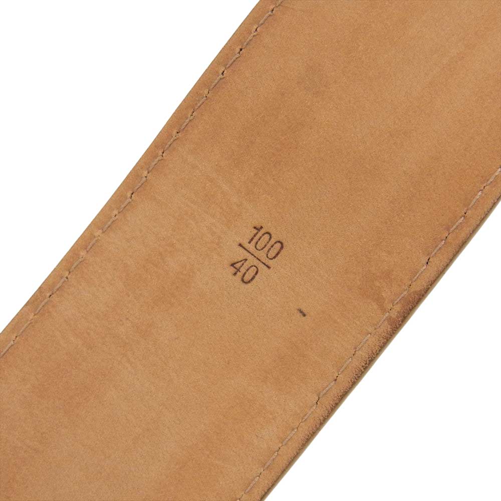 LOUIS VUITTON ルイ・ヴィトン M6812 サンチュール ジーンズ スクエア バックル レザー ベルト ライトブラウン系【中古】