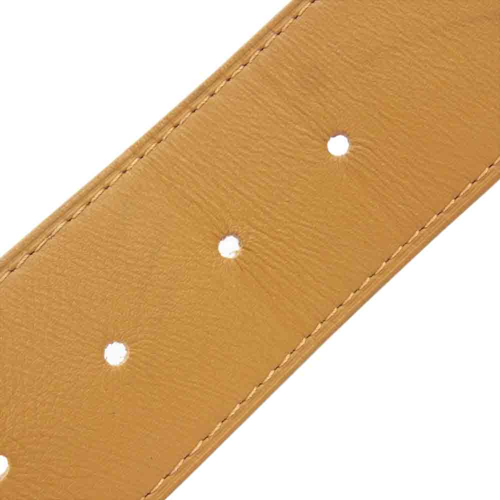 LOUIS VUITTON ルイ・ヴィトン M6812 サンチュール ジーンズ スクエア バックル レザー ベルト ライトブラウン系【中古】