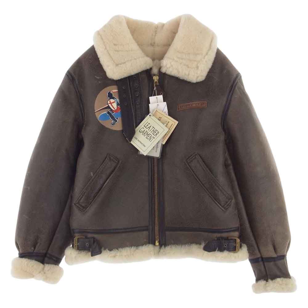 AVIREX アヴィレックス 2102XW ペイントカスタム B-3 JACKET ムートン ジャケット 第8空軍 mighty eighth マイティエイス ダークブラウン系 38【中古】