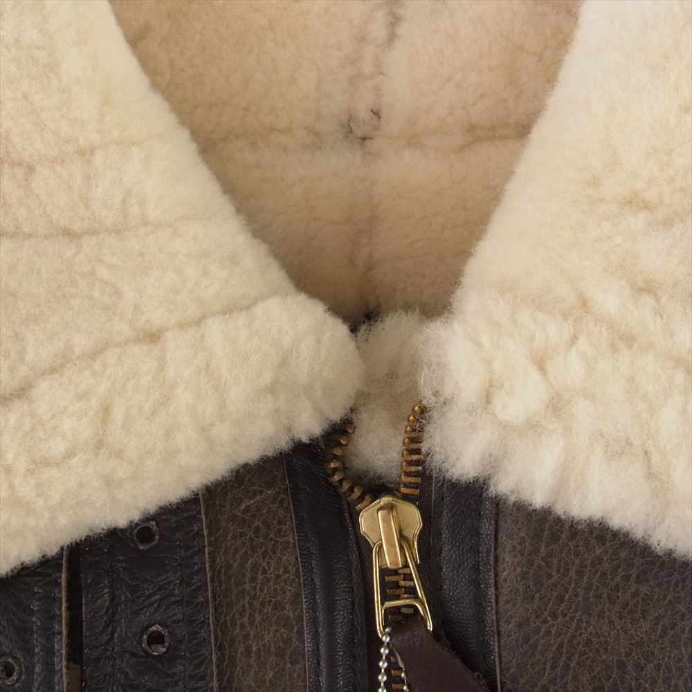 AVIREX アヴィレックス 2102XW ペイントカスタム B-3 JACKET ムートン ジャケット 第8空軍 mighty eighth マイティエイス ダークブラウン系 38【中古】