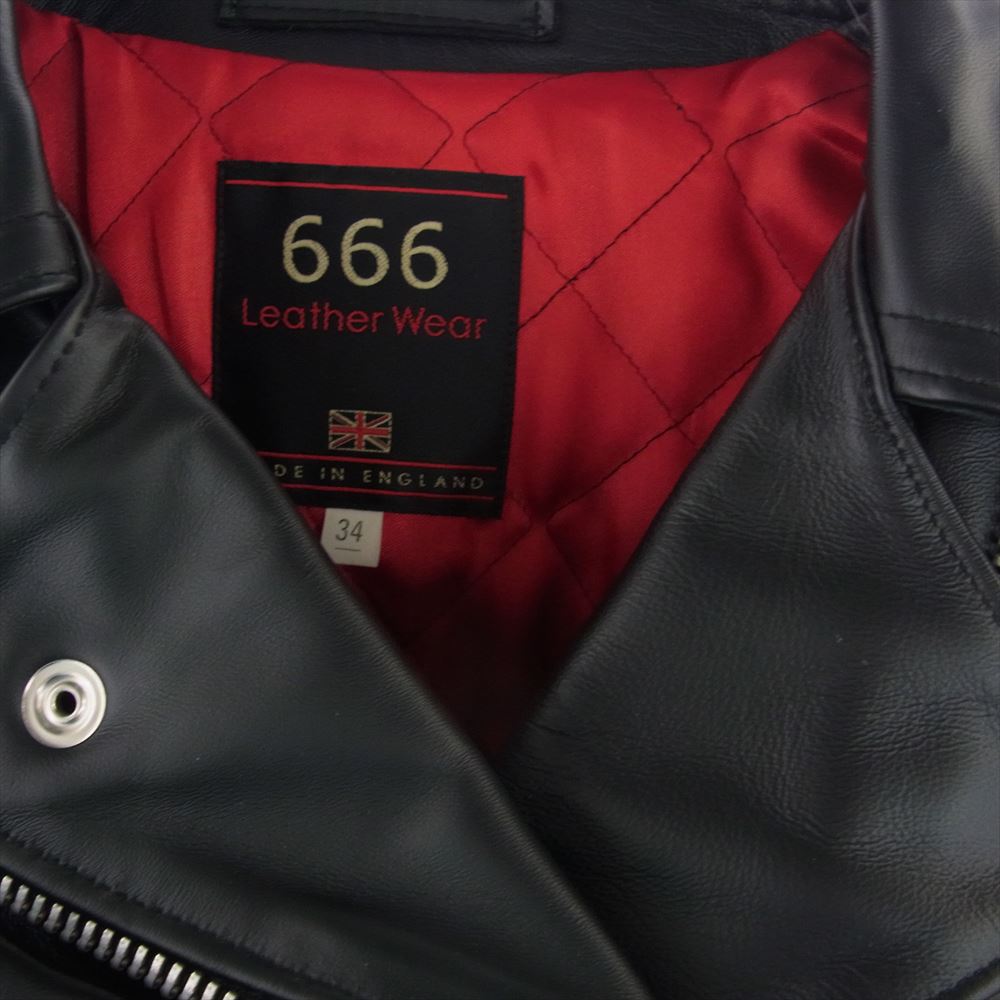 トリプスシックス 英国製 レディース サイドベルト ライダース ジャケット ブラック系 34【美品】【中古】