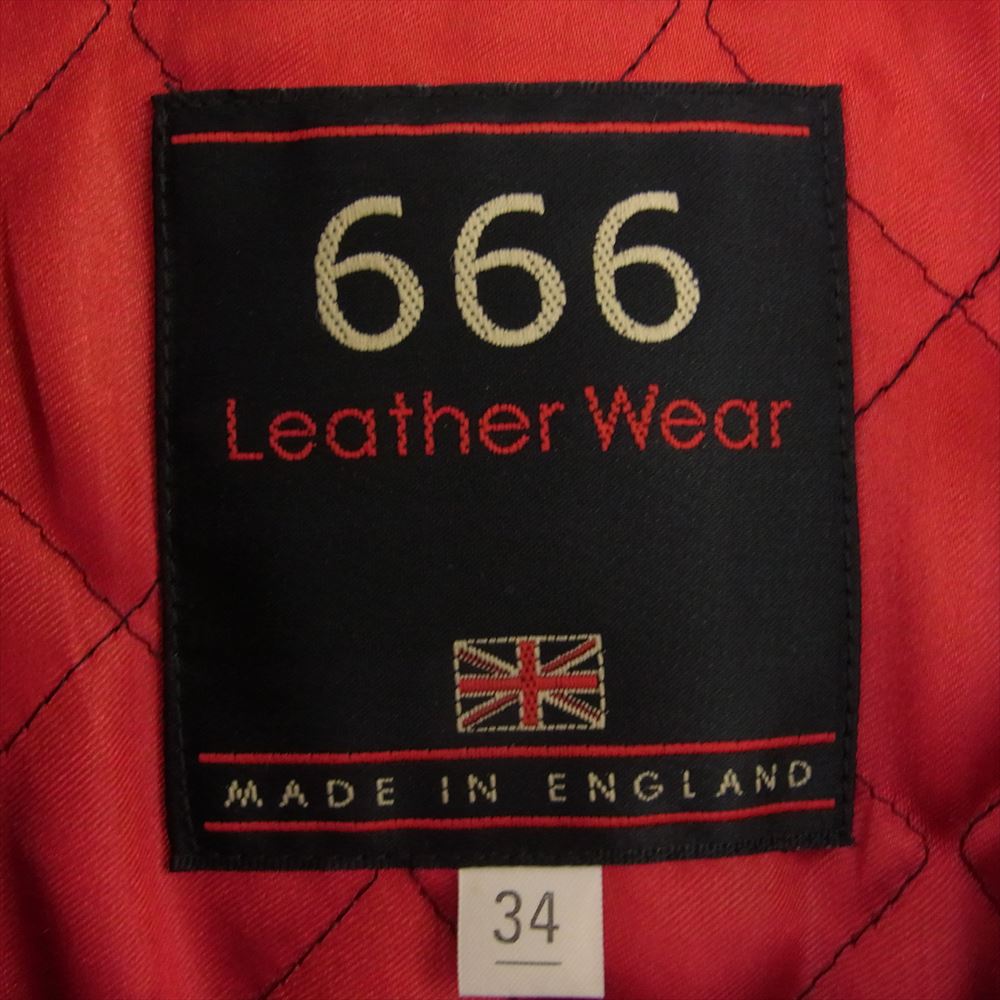 トリプスシックス 英国製 レディース サイドベルト ライダース ジャケット ブラック系 34【美品】【中古】