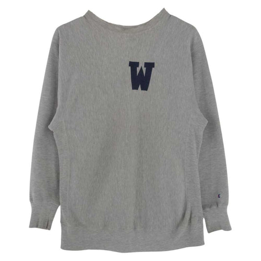 Champion チャンピオン 90s USA製 Wプリント リバースウィーブ スウェット グレー系 XXL【中古】