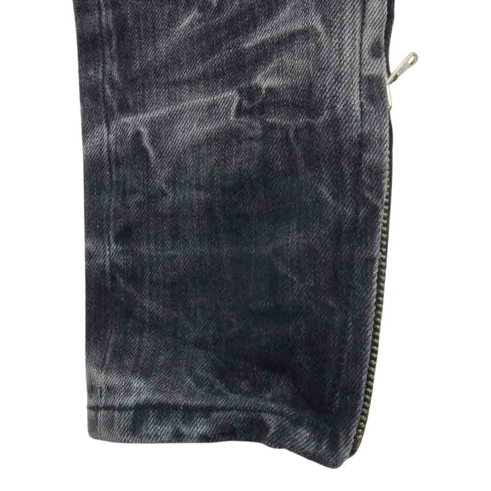 FEAR OF GOD フィアオブゴッド 578906 Fifth Collection Selvedge Denim Holy Water jeans 5thコレクション セルビッチデニムホーリーウォータージーンズ スキニーデニムパンツ ブリーチ加工 裾ジップ ブラック系【中古】