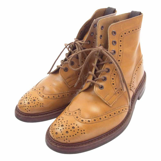 Tricker's トリッカーズ ｍ2508 MALTON モールトン ダイナイトソール エイコン ウィングチップ カントリーブーツ ライトブラウン系 UK 9.5(28cm)【中古】