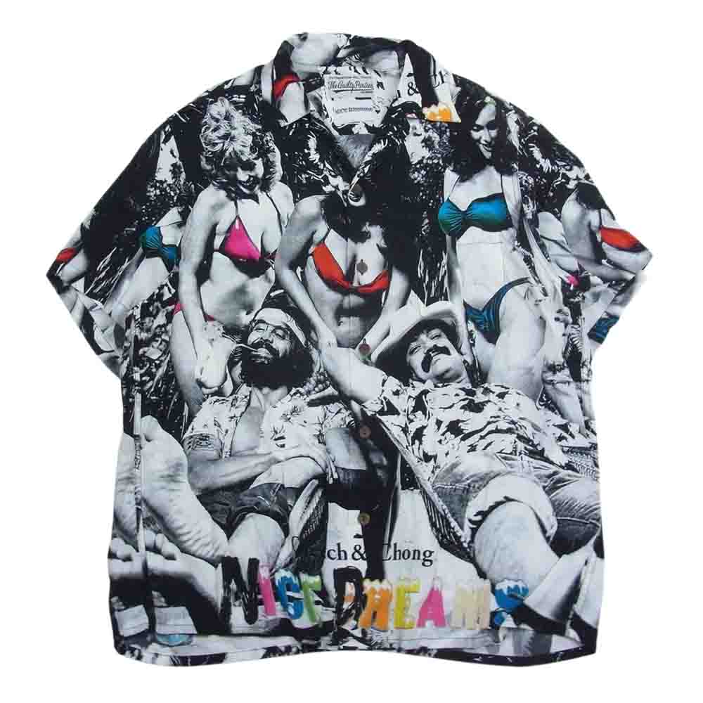 WACKO MARIA ワコマリア CCND-WM-HI01 × NICE DREAMS ナイスドリームス S/S HAWAIIAN SHIRT 総柄ハワイアン シャツ 半袖 ホワイト系 M【中古】
