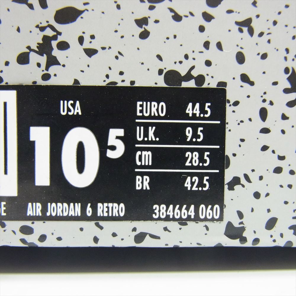 NIKE ナイキ 384664-060 AIR JORDAN 6 RETRO エアジョーダン レトロ INFRA RED ハイカット スニーカー ブラック系 28.5cm【極上美品】【中古】