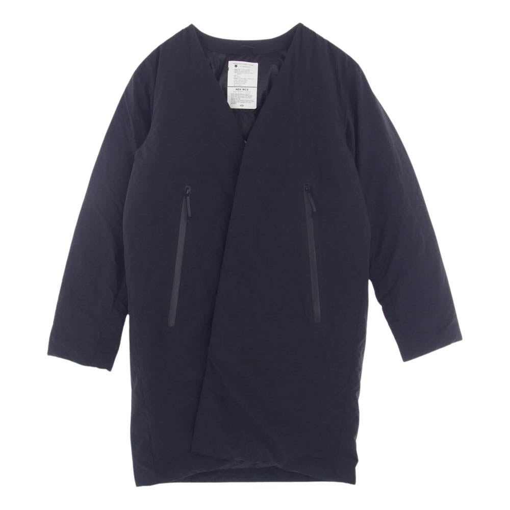 DESCENTE デサント ALLTERRAIN オルテライン × NEXUS7 ネクサスセブン ノーカラー カーディガン ダウン コート ジャケット ブラック系 S【中古】