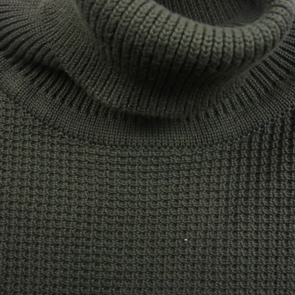 アディクトクローズ ACV-KN02 ACVM PADDED WAFFLE COTTON TURTLE KNIT ワッフル ニット カーキ系 44【中古】