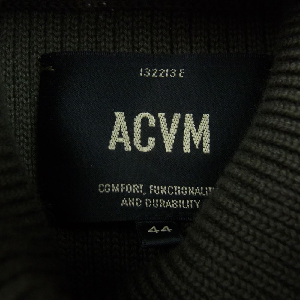 アディクトクローズ ACV-KN02 ACVM PADDED WAFFLE COTTON TURTLE KNIT ワッフル ニット カーキ系 44【中古】