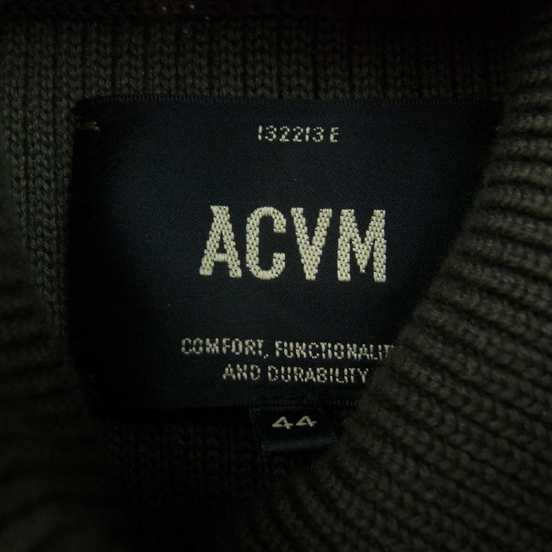 アディクトクローズ ACV-KN02 ACVM PADDED WAFFLE COTTON TURTLE KNIT ワッフル ニット カーキ系  44【中古】