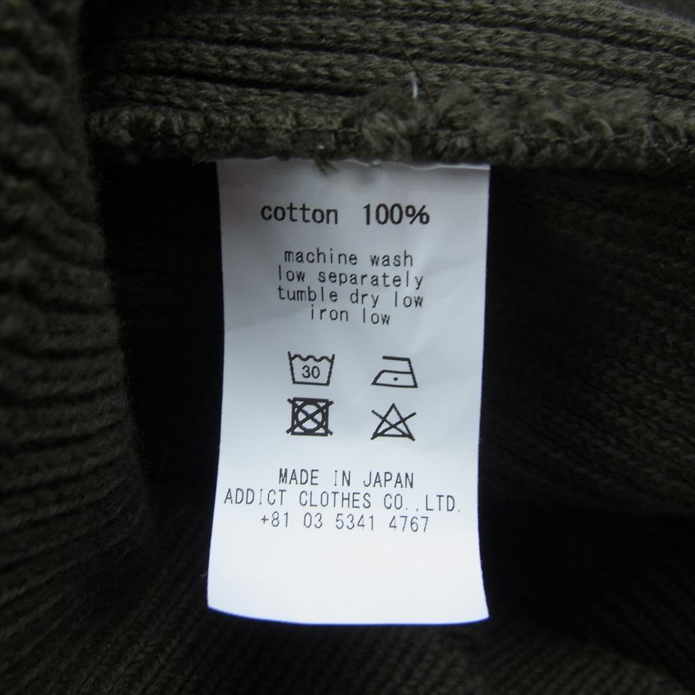 アディクトクローズ ACV-KN02 ACVM PADDED WAFFLE COTTON TURTLE KNIT ワッフル ニット カーキ系 44【中古】