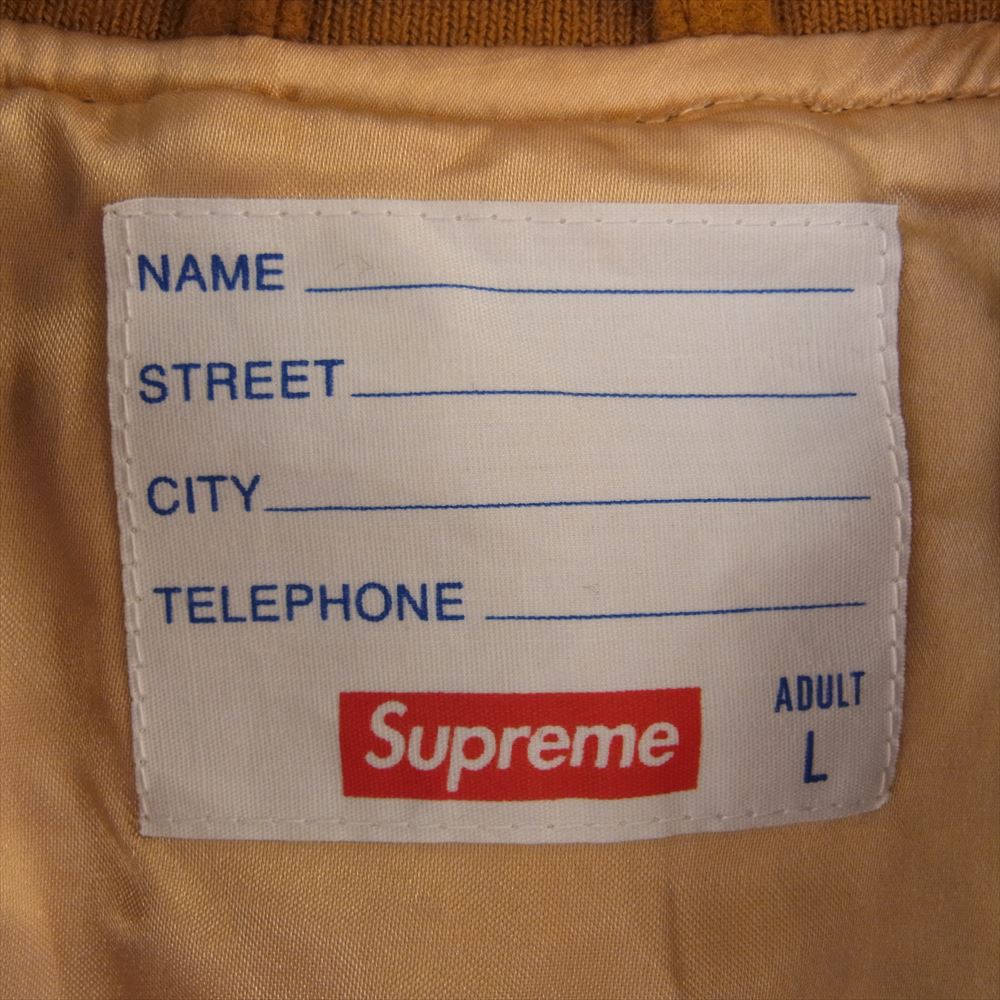 Supreme シュプリーム 16AW Old English Zip Varsity Jacket オールド イングリッシュ ジップ バーシティ ジャケット スタジャン ダークゴールド系 L【極上美品】【中古】