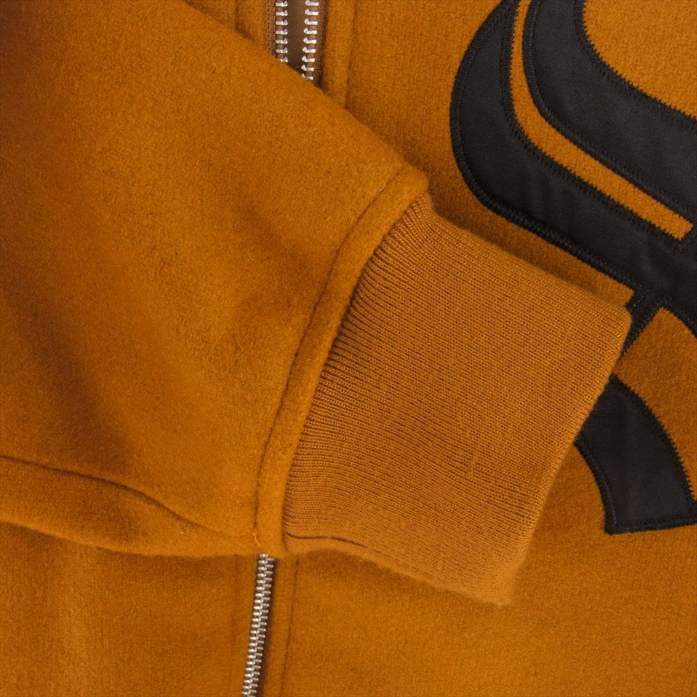 Supreme シュプリーム 16AW Old English Zip Varsity Jacket オールド イングリッシュ ジップ バーシティ ジャケット スタジャン ダークゴールド系 L【極上美品】【中古】