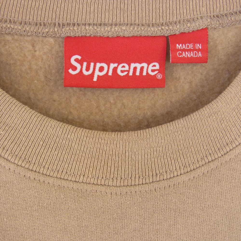 Supreme シュプリーム 23SS Small Box Crewneck Tan スモール ボックスロゴ クルーネック スウェット トレーナー ベージュ系 M【中古】