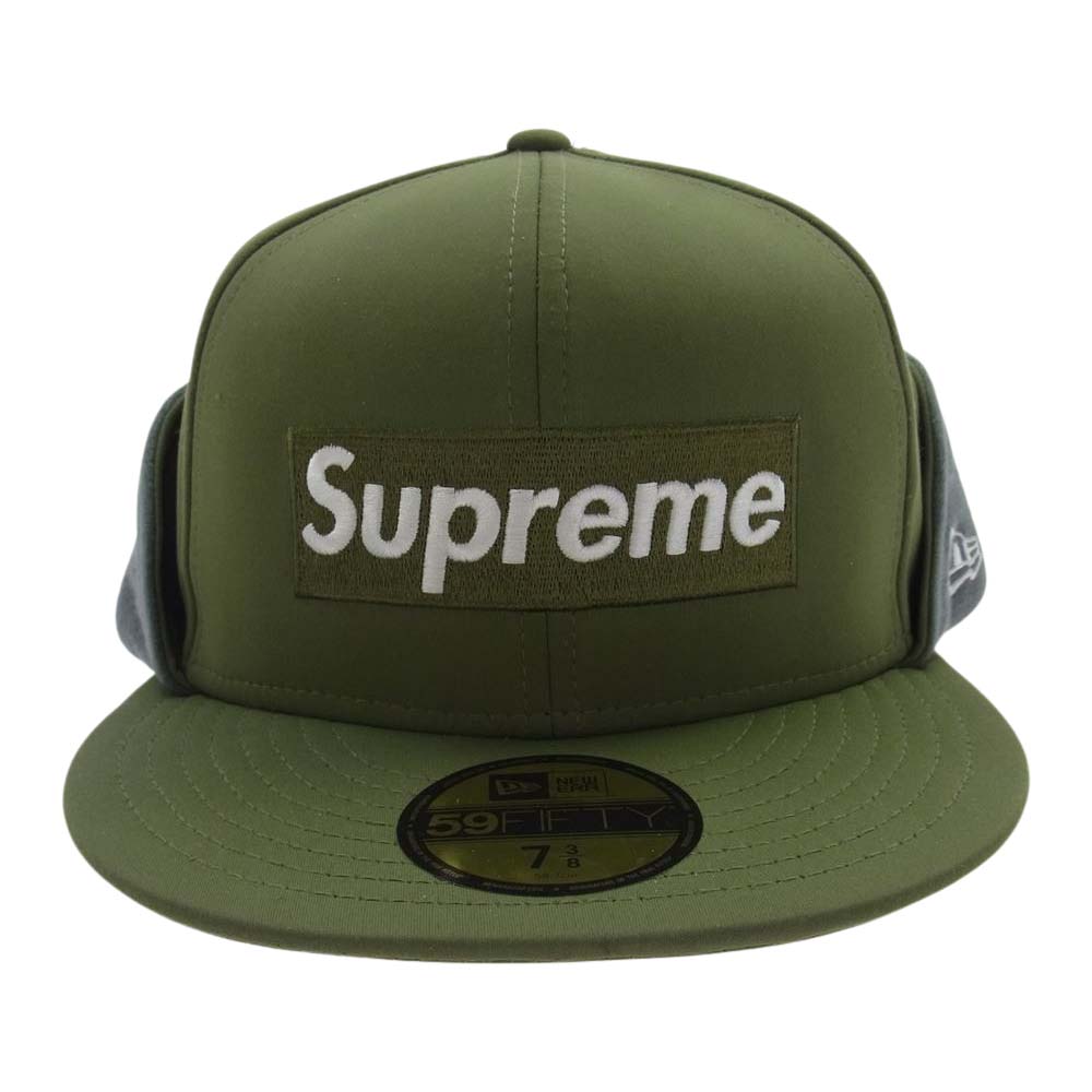 Supreme シュプリーム 20AW × New Era WINDSTOPPER Earflap Box Logo ウィンドストッパー イヤーフラップ ボックスロゴ ニューエラ キャップ カーキ系【中古】