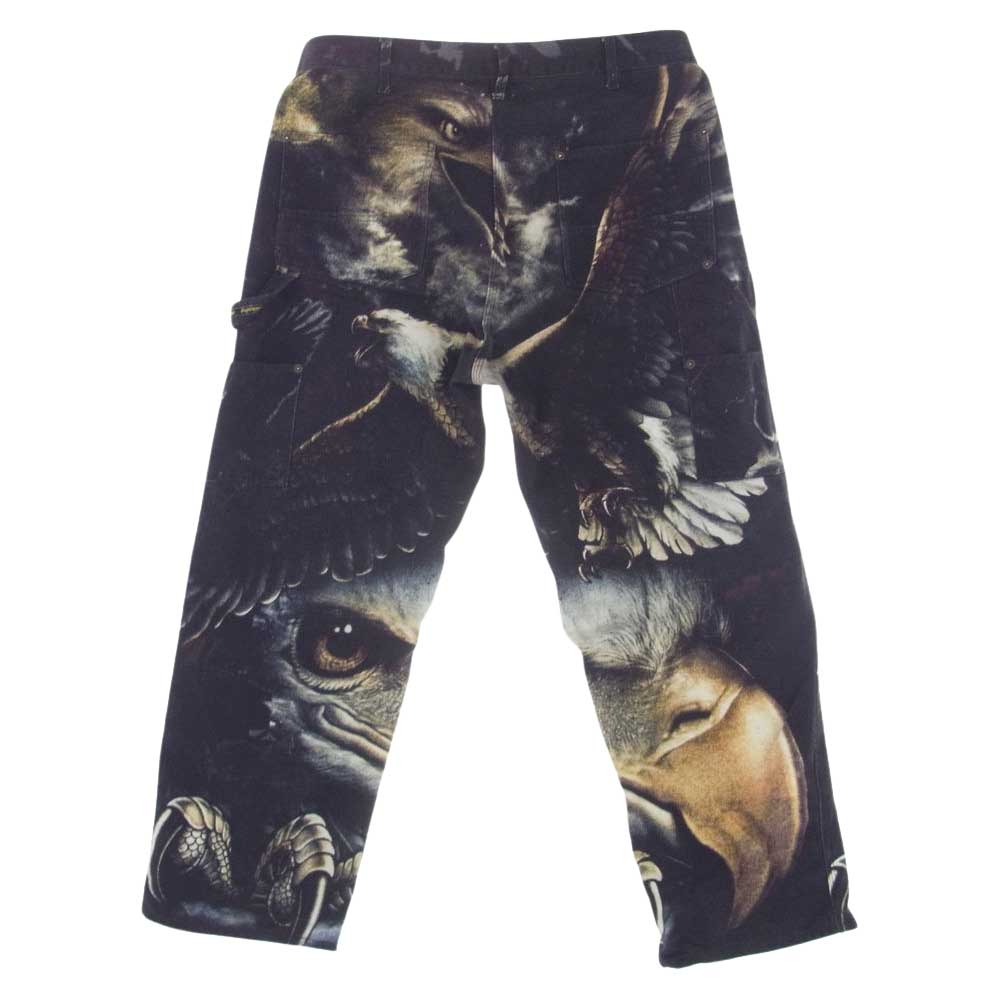 Supreme シュプリーム 21SS Eagle Double Knee Denim Painter Pant 総柄 イーグル ブラック ペインター デニム パンツ ブラック系 34【中古】