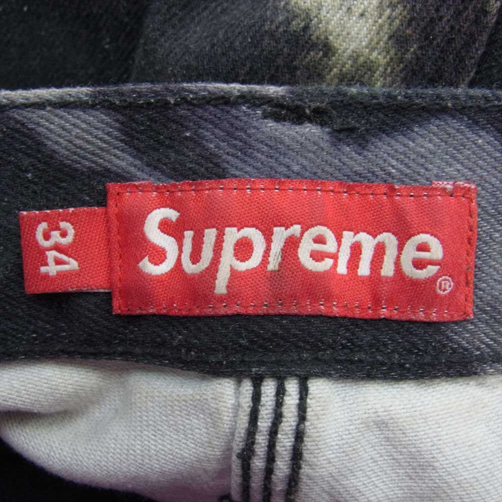 Supreme シュプリーム 21SS Eagle Double Knee Denim Painter Pant 総柄 イーグル ブラック ペインター デニム パンツ ブラック系 34【中古】