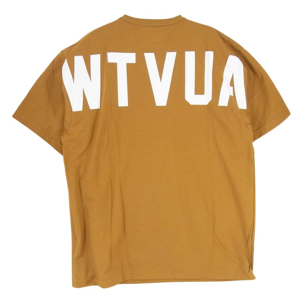 WTAPS ダブルタップス 21AW 212ATDT-CSM10 STENCIL SS TEE ステンシル バックロゴ クルーネック Tシャツ ロゴ刺繍 ブラウン系 03【美品】【中古】