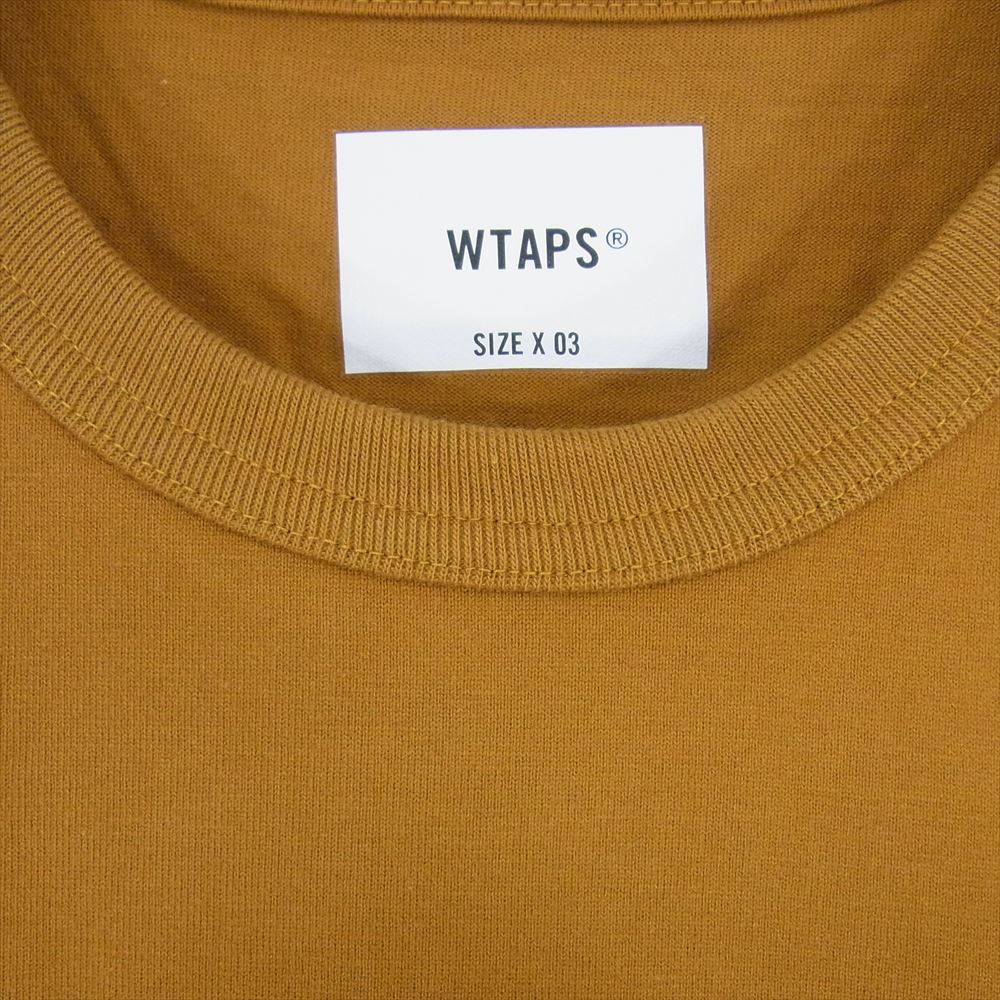 WTAPS ダブルタップス 21AW 212ATDT-CSM10 STENCIL SS TEE ステンシル バックロゴ クルーネック Tシャツ ロゴ刺繍 ブラウン系 03【美品】【中古】