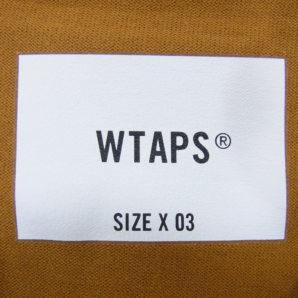 WTAPS ダブルタップス 21AW 212ATDT-CSM10 STENCIL SS TEE ステンシル バックロゴ クルーネック Tシャツ ロゴ刺繍 ブラウン系 03【美品】【中古】