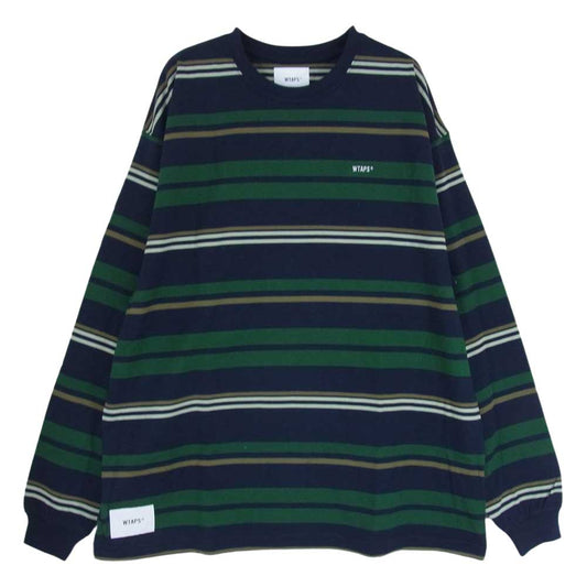 WTAPS ダブルタップス 21AW 212ATDT-CSM36 JAM LS TEE ジャム マルチボーダー ロングスリーブ カットソー 長袖 Tシャツ ネイビー系 03【中古】