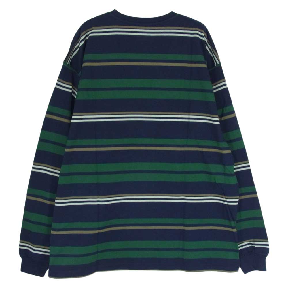 WTAPS ダブルタップス 21AW 212ATDT-CSM36 JAM LS TEE ジャム マルチボーダー ロングスリーブ カットソー 長袖 Tシャツ ネイビー系 03【中古】