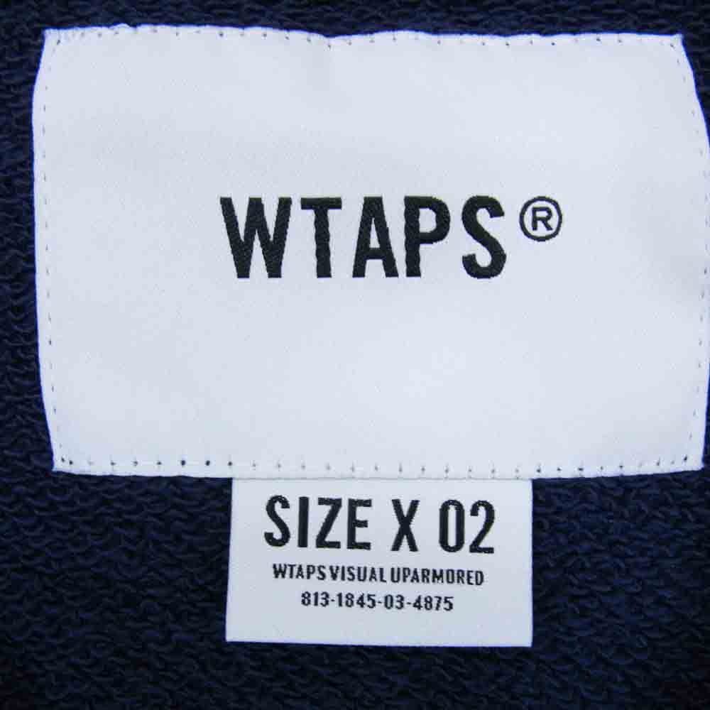 WTAPS ダブルタップス 22SS 221ATDT-CSM18 ACADEMY SWEATER アカデミー スウェット ロゴ プリント  ネイビー系 02【中古】