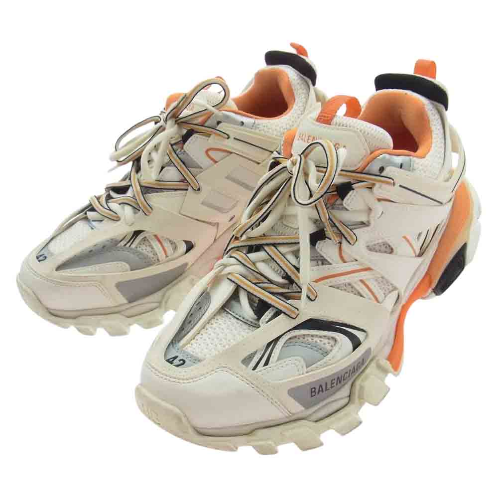 BALENCIAGA バレンシアガ 542023 TRACK TRAINERS トラック トレーナー スニーカー オフホワイト系 オレンジ系 27.5cm【中古】