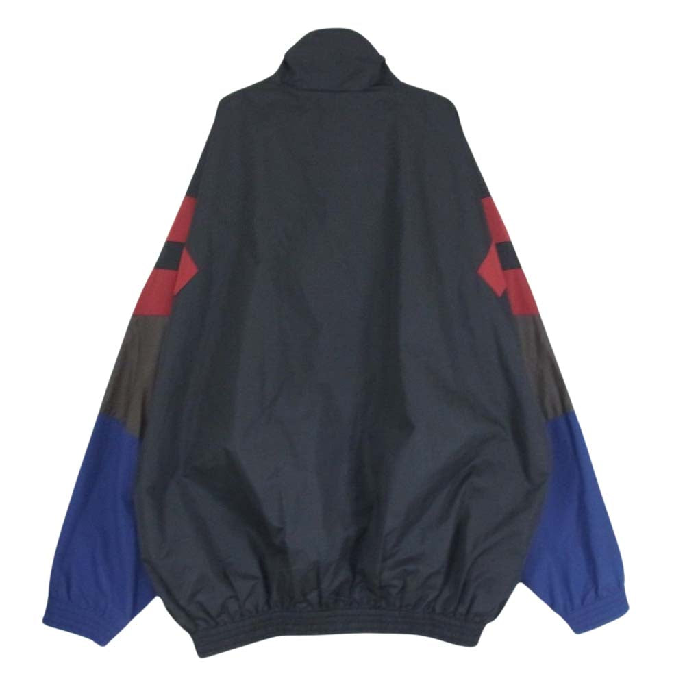 BALENCIAGA バレンシアガ 17AW 508508 TXD12 切替 ナイロン トラック ジャケット ネイビー系 46【中古】