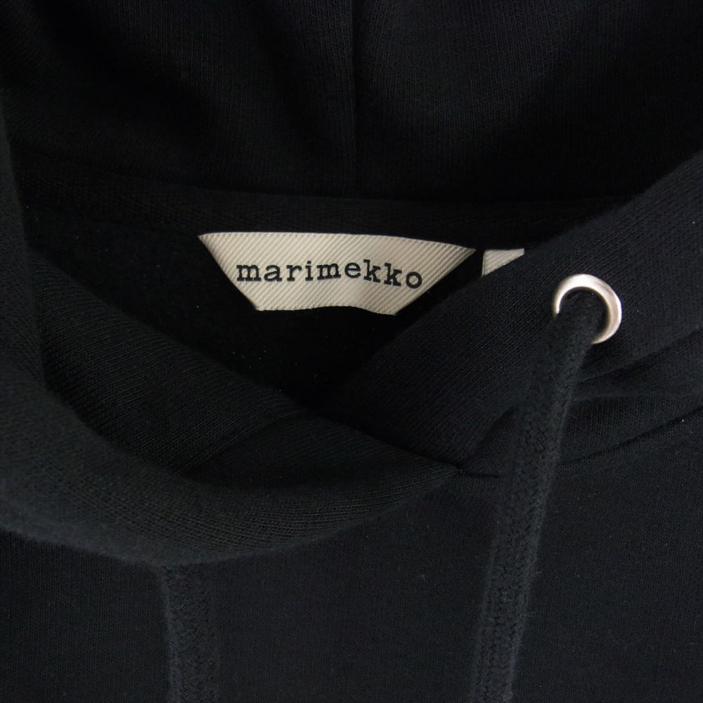 marimekko マリメッコ Runoja Unikko Placement パーカー ブラック系 XS【中古】