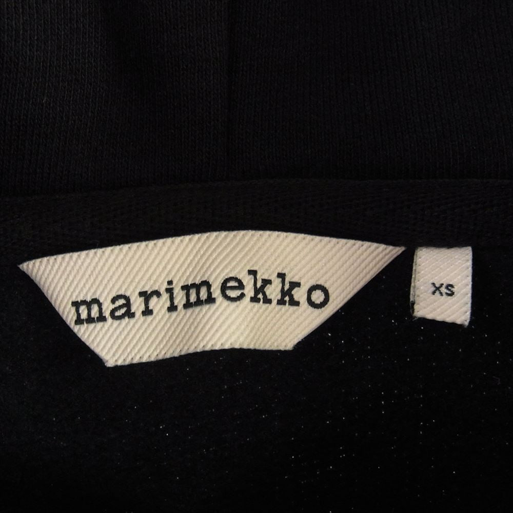 marimekko マリメッコ Runoja Unikko Placement パーカー ブラック系 XS【中古】