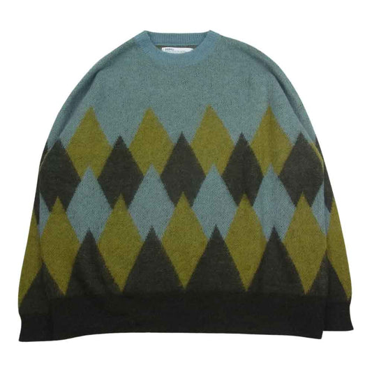 ダイリク 22AW Argyle Mohair Knit アーガイル モヘヤ クルーネック ニット グリーン系 85×20【中古】