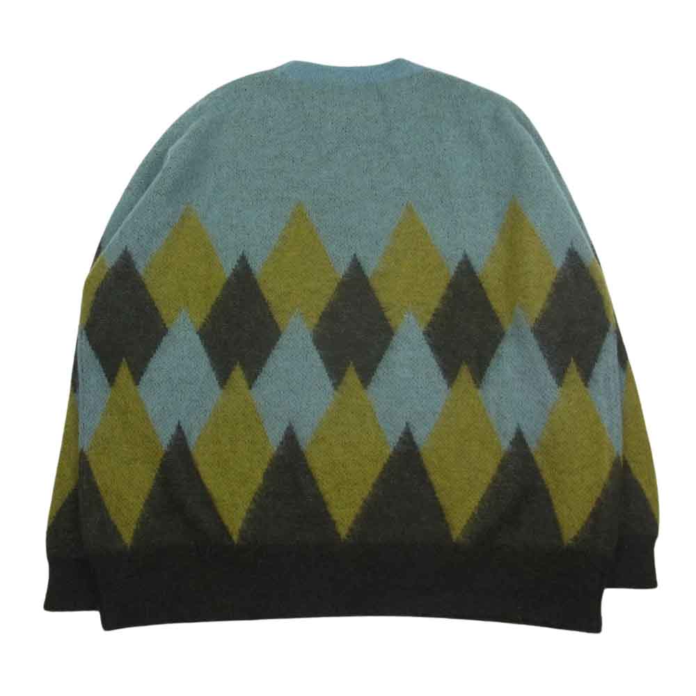 ダイリク 22AW Argyle Mohair Knit アーガイル モヘヤ クルーネック ニット グリーン系 85×20【中古】