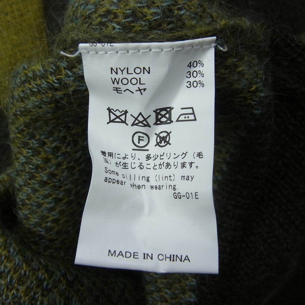 ダイリク 22AW Argyle Mohair Knit アーガイル モヘヤ クルーネック ニット グリーン系 85×20【中古】