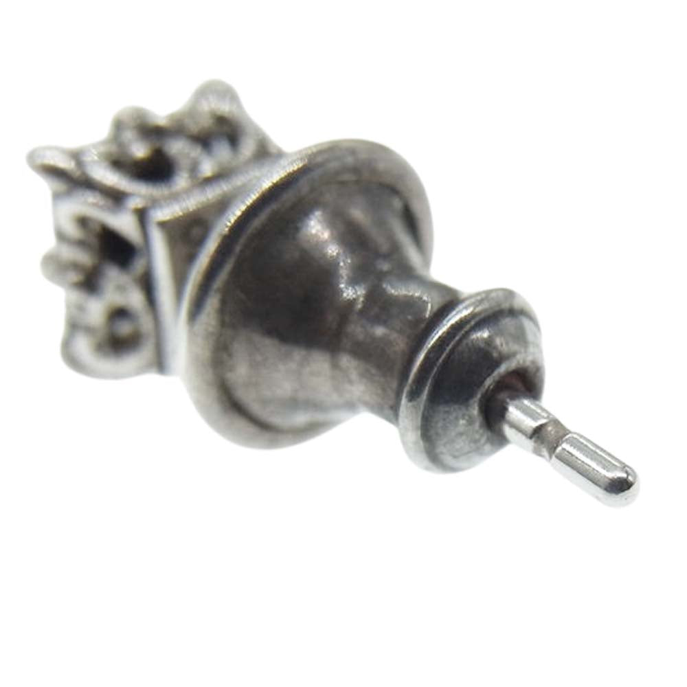 Justin Davis ジャスティンデイビス SEJ047 MONTECARLO CUBIC スクエア クラウン オニキス ピアス シルバー系【中古】