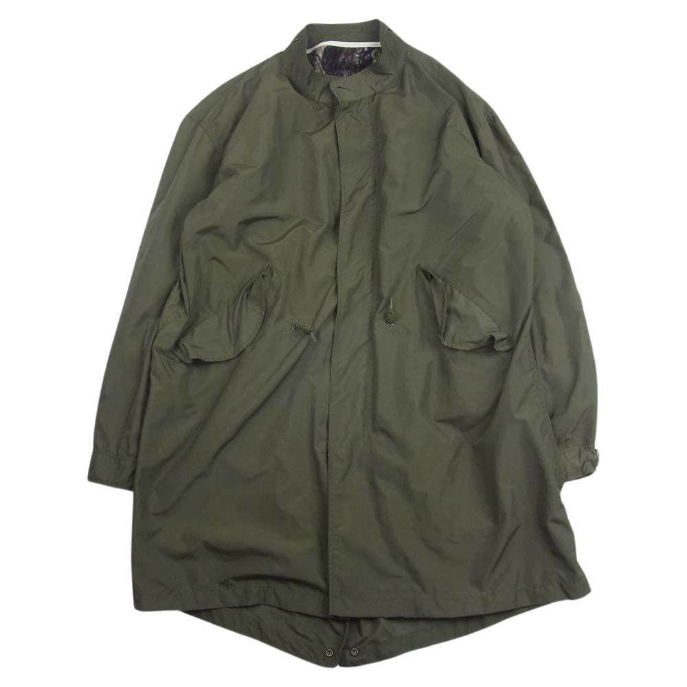 SUNNY SPORTS サニースポーツ M65 FISHTAIL PARKA 総柄 フリース ライナー付き ナイロン モッズコート フィッシュテール ミリタリー コート カーキ系 OS【中古】