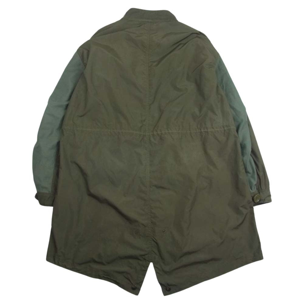SUNNY SPORTS サニースポーツ M65 FISHTAIL PARKA 総柄 フリース ライナー付き ナイロン モッズコート フィッシュテール ミリタリー コート カーキ系 OS【中古】