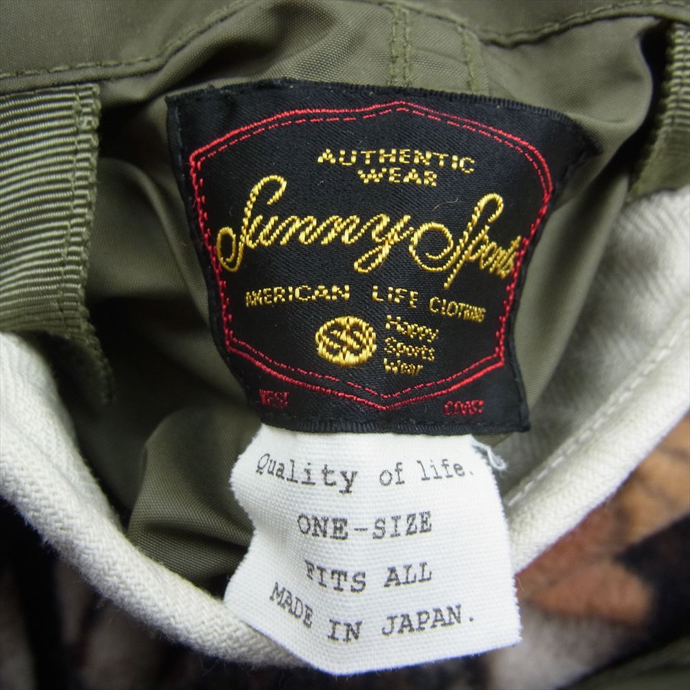 SUNNY SPORTS サニースポーツ M65 FISHTAIL PARKA 総柄 フリース ライナー付き ナイロン モッズコート フィッシュテール ミリタリー コート カーキ系 OS【中古】
