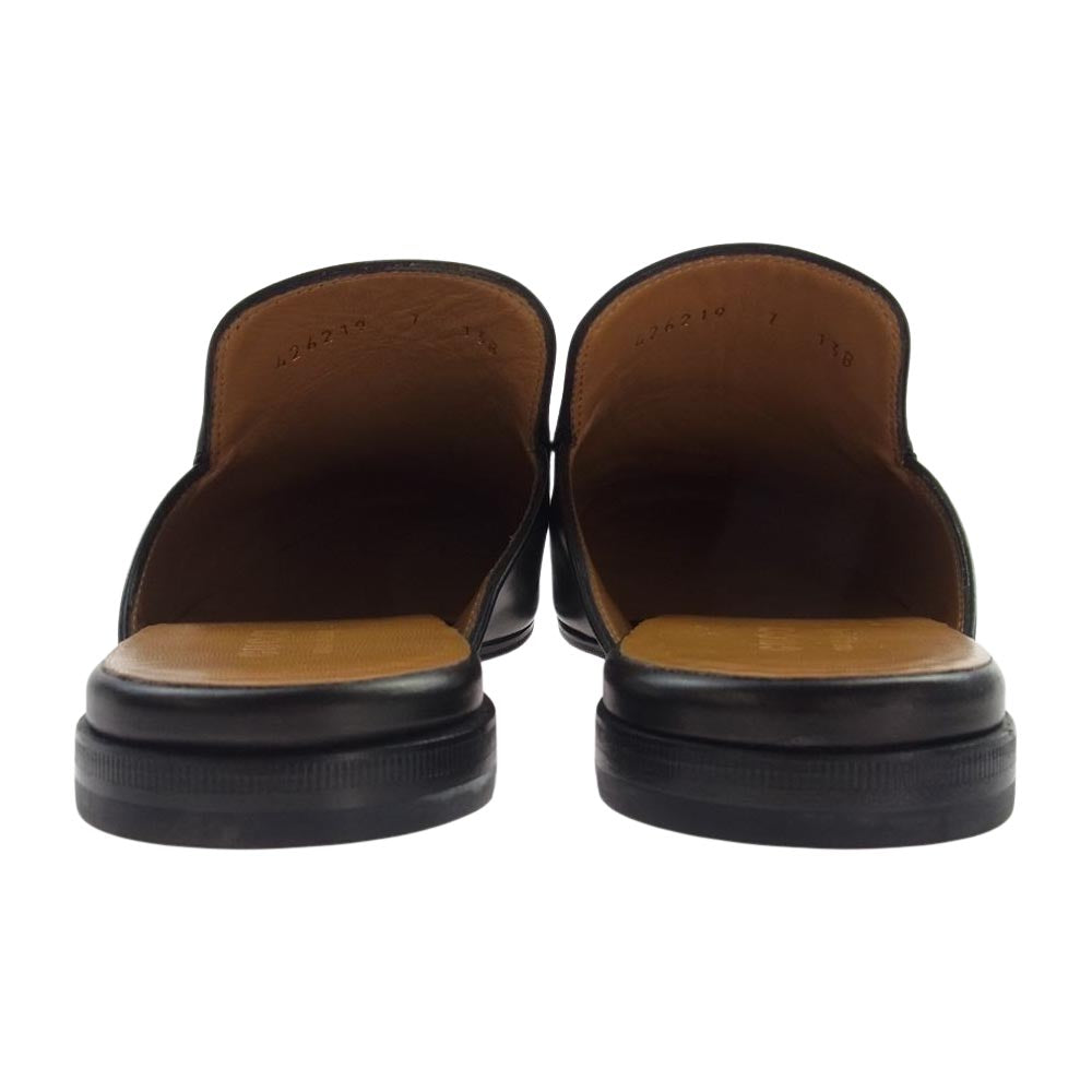 GUCCI グッチ 426219 ホース ビット レザー ミュール スリッパ サンダル シューズ ブラック系 7インチ【美品】【中古】
